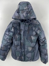 Abercrombie Kids Jacket Boy XL Blue Camo Puffer Hood Fleece Lined Winter Outdoor