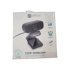 NEW iHome Office 720P USB Plug and Play Webcam with External Mic - Black