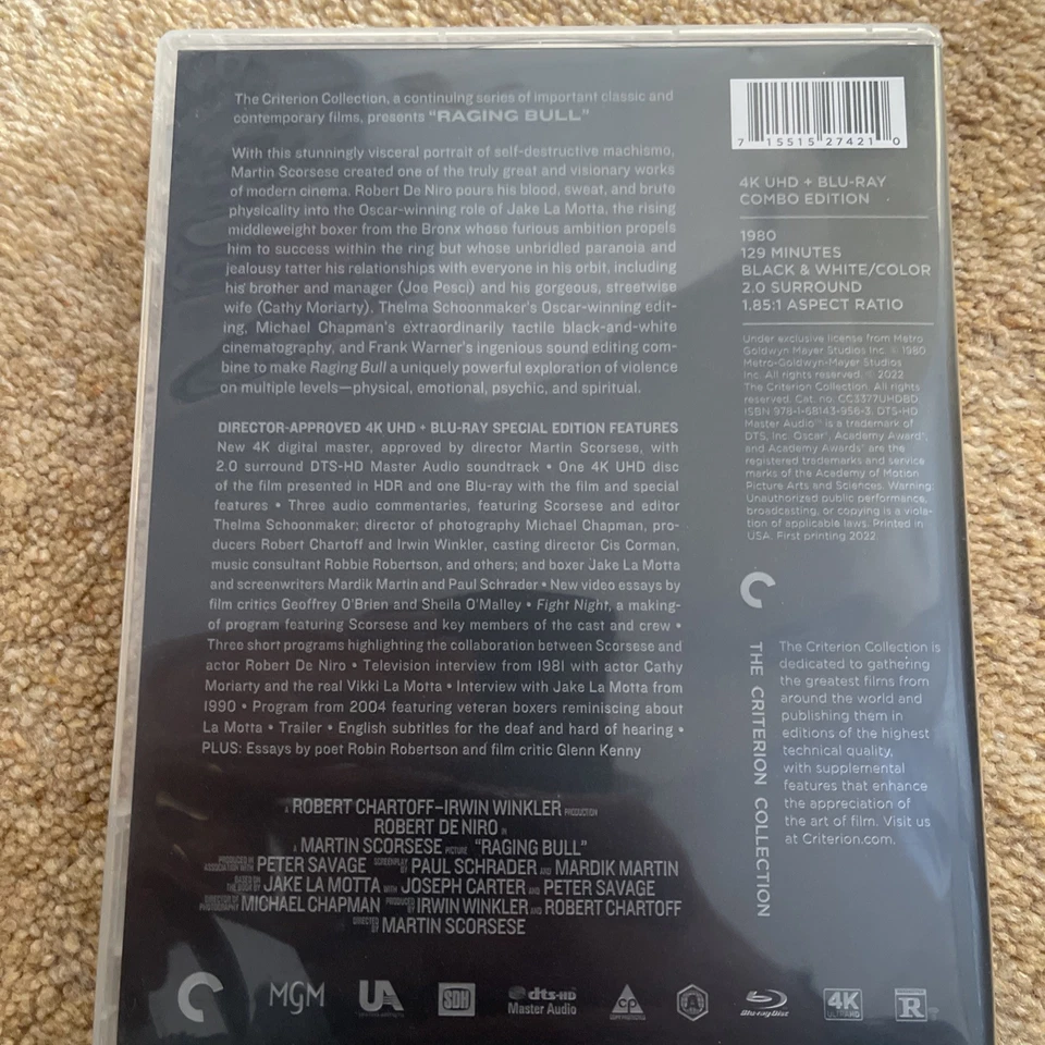 Raging Bull - The Criterion Collection 4K Blu-ray (2024)  - Image 2 of 2