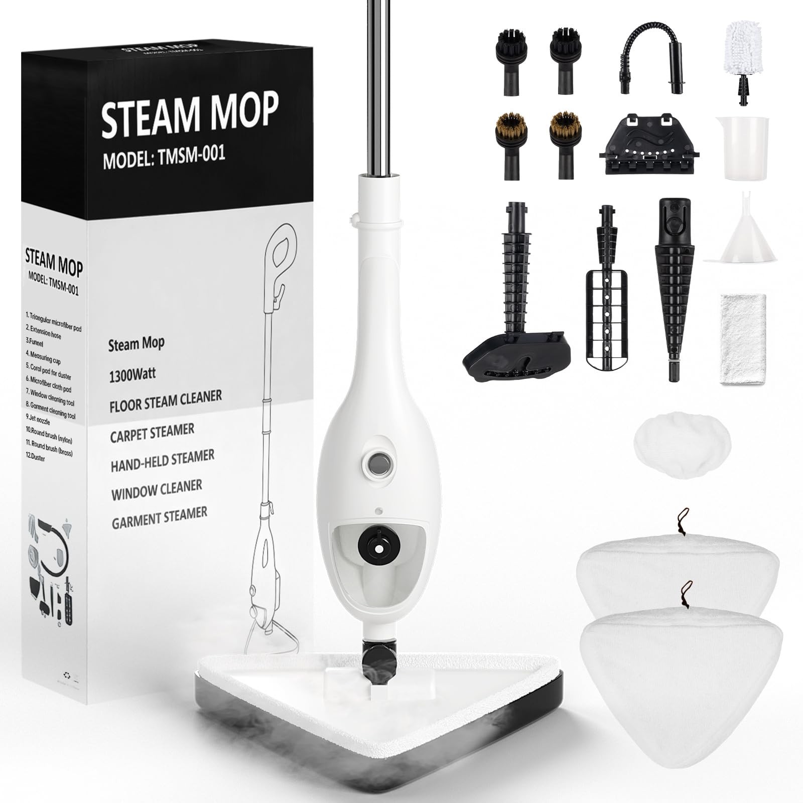 With Detachable Handheld Steamer, Multipurpose Steam Clean..