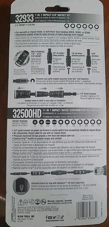 Klein Tools 85517HD 11-in-1 Impact Rated Screwdriver/Nut Driver Multi-Bit Set - Image 2 of 2