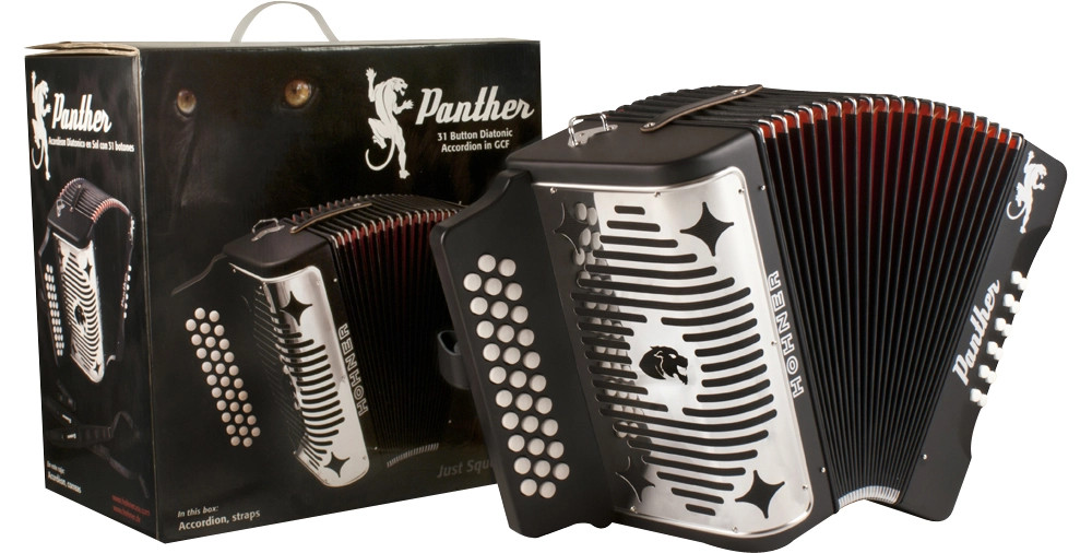 Hohner HA-3100 Panther GCF Diatonic Accordion Matte Black