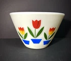 VINTAGE FIRE KING OVENWARE TULIPS MIXING BOWL 6" X 9.5"