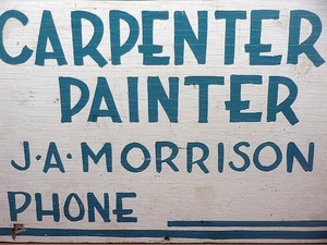 Old Hand Painted Work Wanted Craft Sign Jim Morrison?  Doors? Cool Wooden Sign