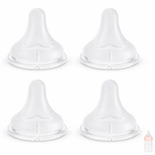 Baby Bottle Silicone Nipples for Flow, 4 Count