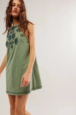 Free People Samson Mini M Women Sleeveless Beaded Embroidered Tunic Dress 44006