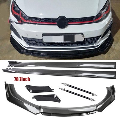 For Volkswagen Scirocco Carbon Fiber Side Front Bumper Lip Splitter Strut Rod