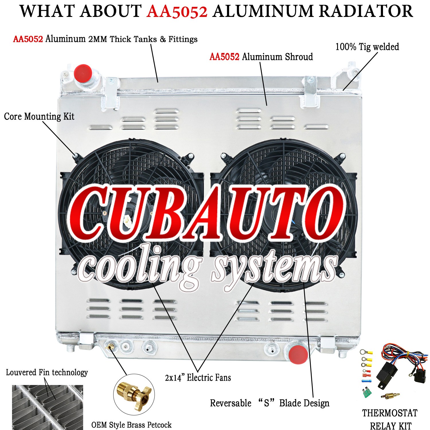 2-Row Radiator+Shroud Fan For Ford F250 F350 7.3L Powerstroke V8 1995 1996 1997
