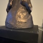 Bronze Romantic Couple Embracing Sculpture on Black Base, Signed by Cox — photo 2