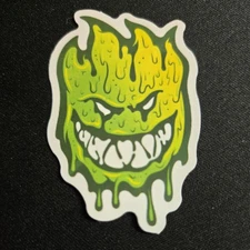 Spitfire green slime head skateboard wheels matte vinyl sticker 2"