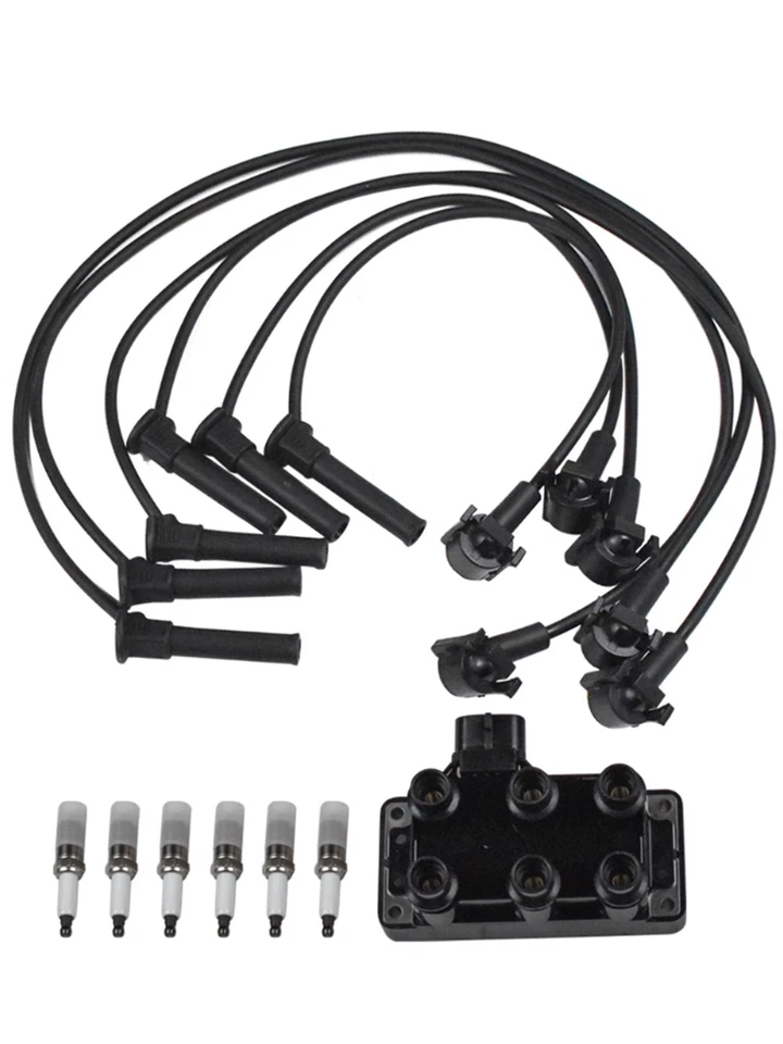 Bobina de encendido y 6 bujías y 6 cables para Ford Explorer V6 1991-2010 4,0 L Foto 2 de 4