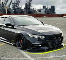 For 2018-20 Accord Painted Gloss Black JDM Front Bumper Lip Splitter Kit