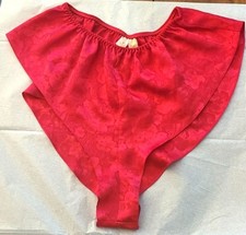 VTG Victoria  s Secret 90s Red Pink Floral Satin Flutter Tap PJs Lingerie short M