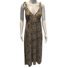 Deborah James x Kivari Leopard Print Midi Slip Dress S
