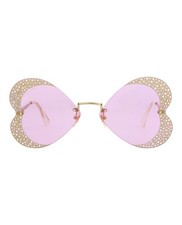Gucci Womens Cat Eye Gold Gold Pink Fashion Designer Eyewear