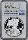 2016 W 1oz .999 Silver American Silver Eagle 30th Anniversary NGC PF70 UCAM