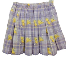 Shein x Cardcaptor Sakura Girls Size 12 Years Pleated Skirt Lilac Purple Plaid