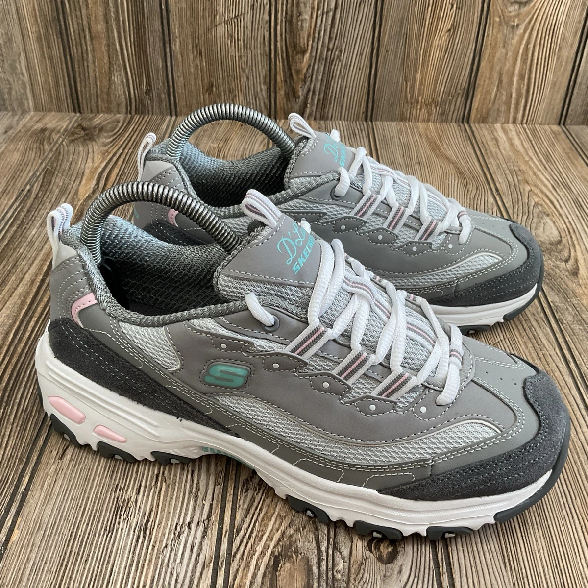 Grass Gray Skechers Dlites Retro Sports Dad Shoes image;width=1600,format=auto/  main image 3