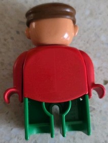 LEGO DUPLO MEN'S RED AND GREEN BROWN RAIL TUNNEL HAT 2938 - VINTAGE