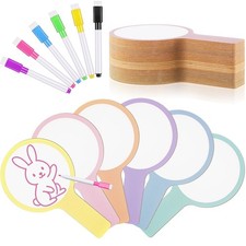 Handheld Double Sided Dry Erase Answer Paddles Colorful Round 48 PCS