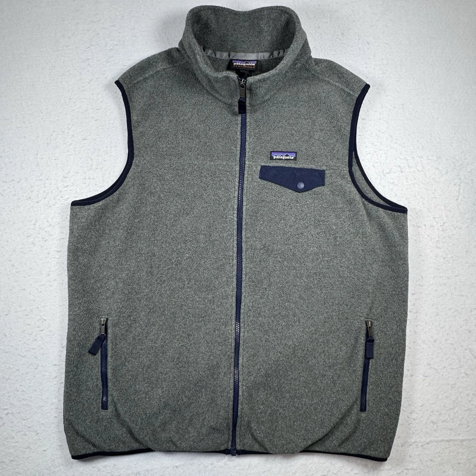 Patagonia Synchilla Fleece Vest Mens XL Gray Full Zip Outdoor Hiking