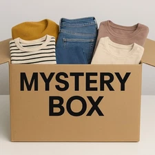5 LB Reseller Mystery Clothing Box Mixed Brands & Sizes Tops Jeans Dresses