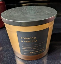 Scentsational Tabacco & Vanilla 26 oz, Soy Wax Blend, Single Wick~New~ Masculine