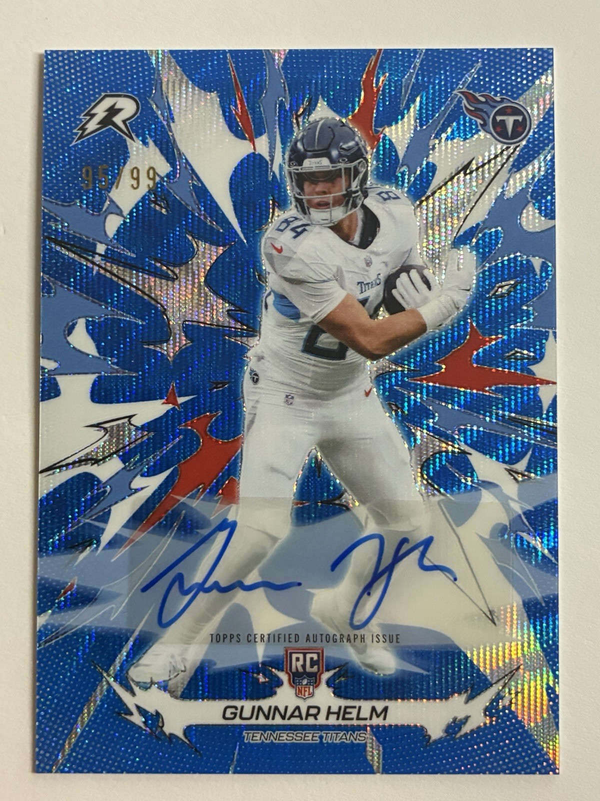 2025 Topps Resurgence Gunnar Helm RC #196 auto Rookie Titans /99