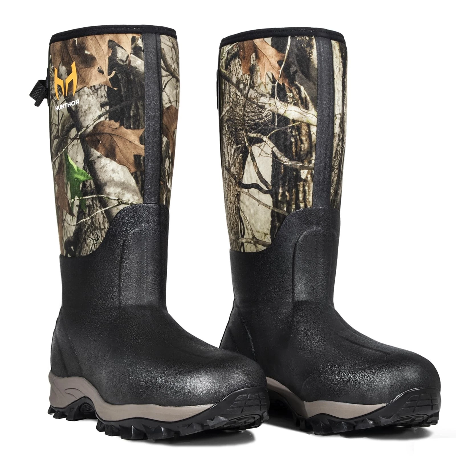 Hunthor Hunting Boots for Men, Waterproof Rubber Rain with 13, Black