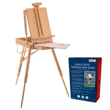 U.S. Art Supply Coronado Wooden French Style Field Studio Sketchbox Tripod Easel