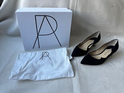 PAUL ANDREW ANKARA BLACK SUEDE PUMPS SWAROVSKI CRYSTAL ORB HEELS SIZE 40
