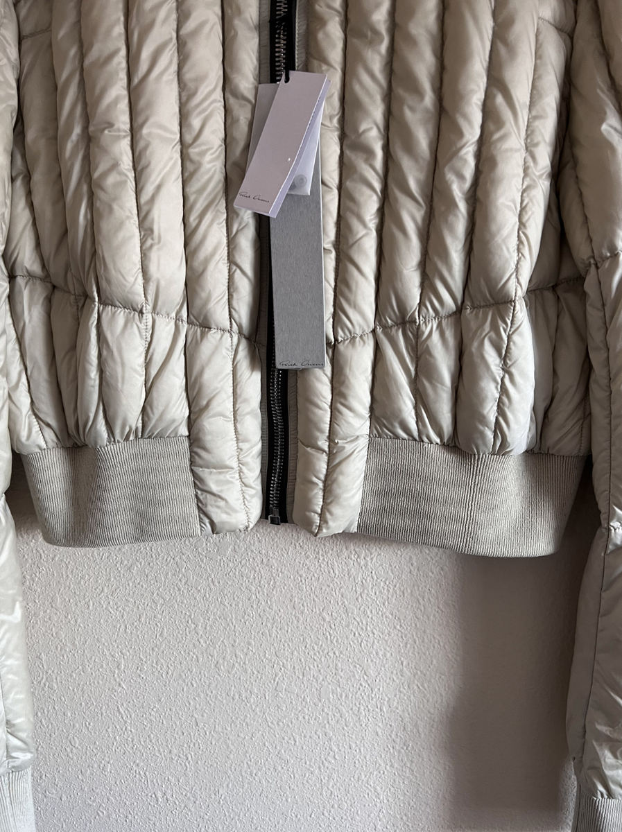 Rick Owens Fog Cropped Bomber Jacket - Size 52 - Pearl - FW22
