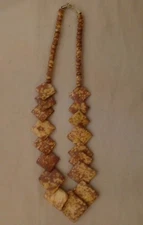 * Jewelry Pre-owned Tan & Brown Black Beaded Tribal Necklace by ZAD *