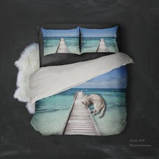 Copripiumino e Federa 3D Dolphin Oceano Pesce,Paesaggio Variopinto di Sera di Tramonto di Alba Delfino Che Salta Disegno Set Biancheria da Letto per Autunno Inverno (Onde Enormi, 135_x_200_cm