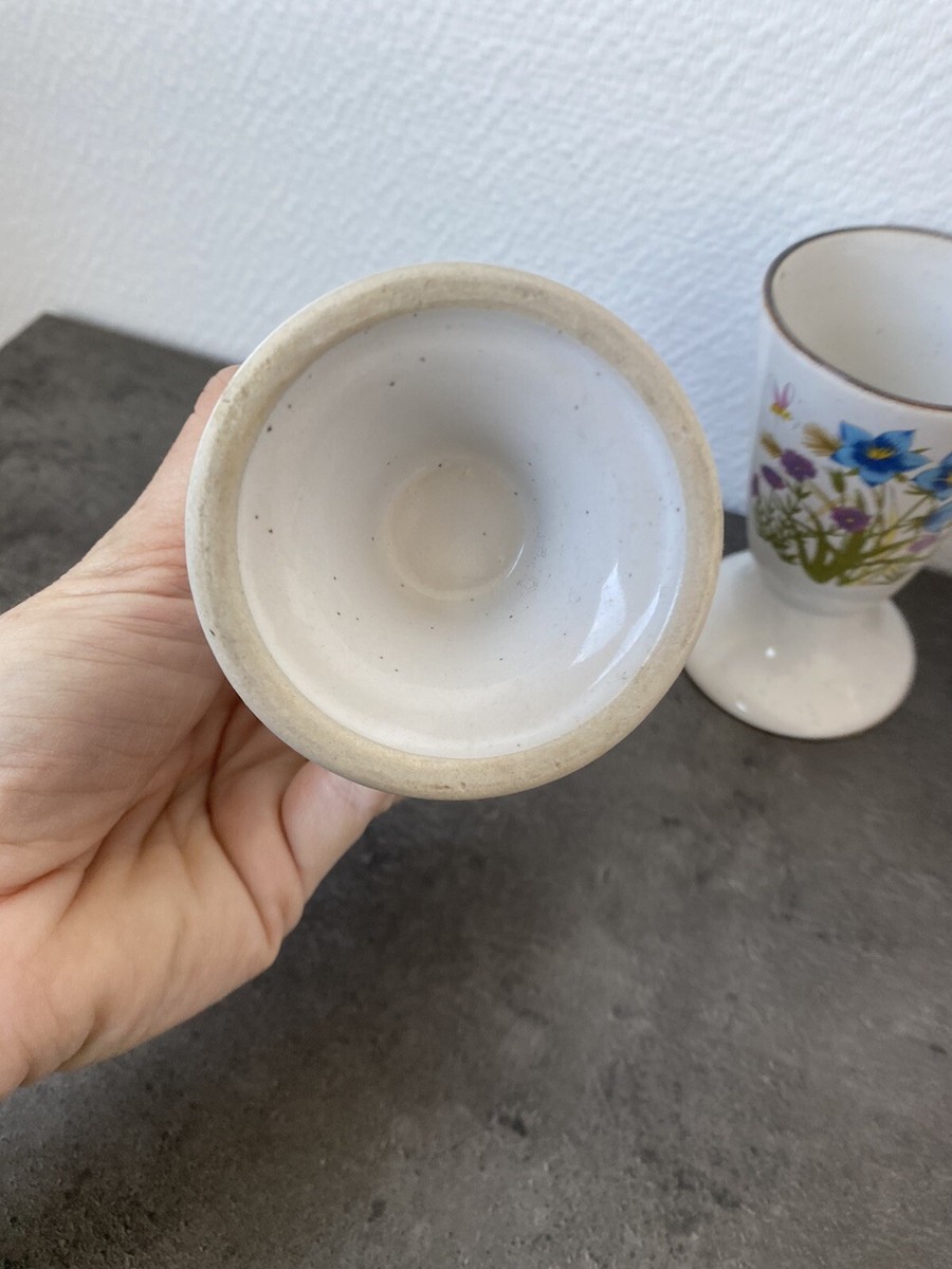 Lot De 4 Anciens Mazagrans En Céramique – Décor Femme à Vélo Vintage – Blanc