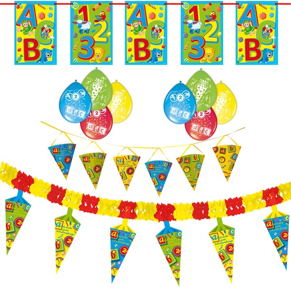 Deko Set Tisch Schulanfang Einschulung SchuleinfüHrung Dekoration Luftballons-image