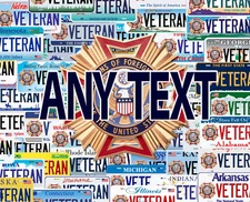 Custom Veteran Any State Personalized Novelty Car License Plate