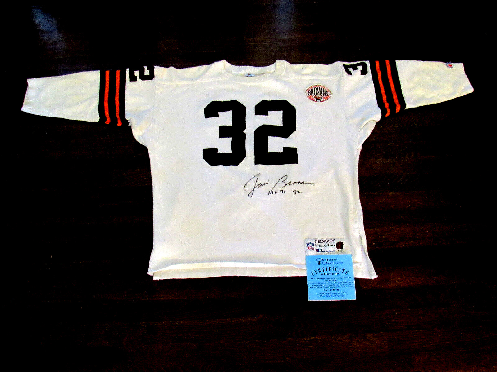 JIM BROWN # 32 HOF 71 BROWNS FIRMADO AUTOMÁTICO DE COLECCIÓN CAMPEÓN AUTÉNTICO EN LÍNEA