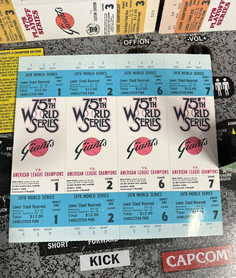 1978 Postseason World Series SF Giants Phantom Ticket Lot Full Sheets 19 Total! - Image 3 of 4
