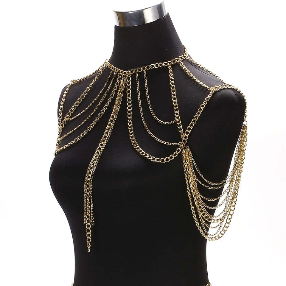 新品未使用‼️【M.U.L.】layer chain shoulder Amazon.com: Multi-Layered Rhinestone Shoulder Chain Jewelry