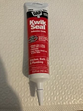 DAP Kwik Seal Kitchen and Bath Adhesive Caulk White  5.5 Oz NEW PAINTABLE