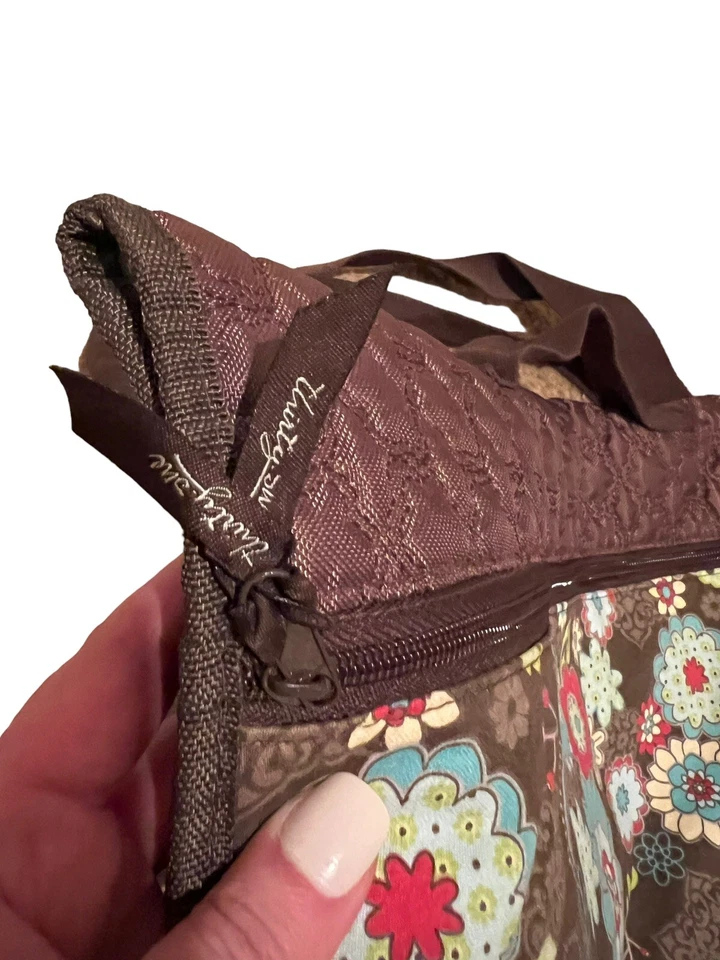 Thirty One Travel Garment Bag Floral Fanfare Retired Luggage Large Brown Flowers - Image 2 of 4