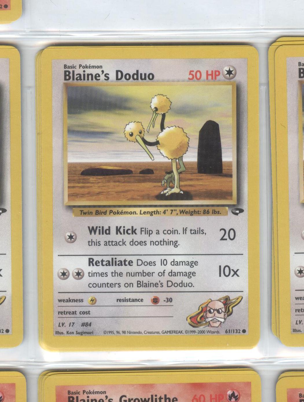 BLAINE'S DODUO 61/132 - POKEMON - GYM CHALLENGE - NM