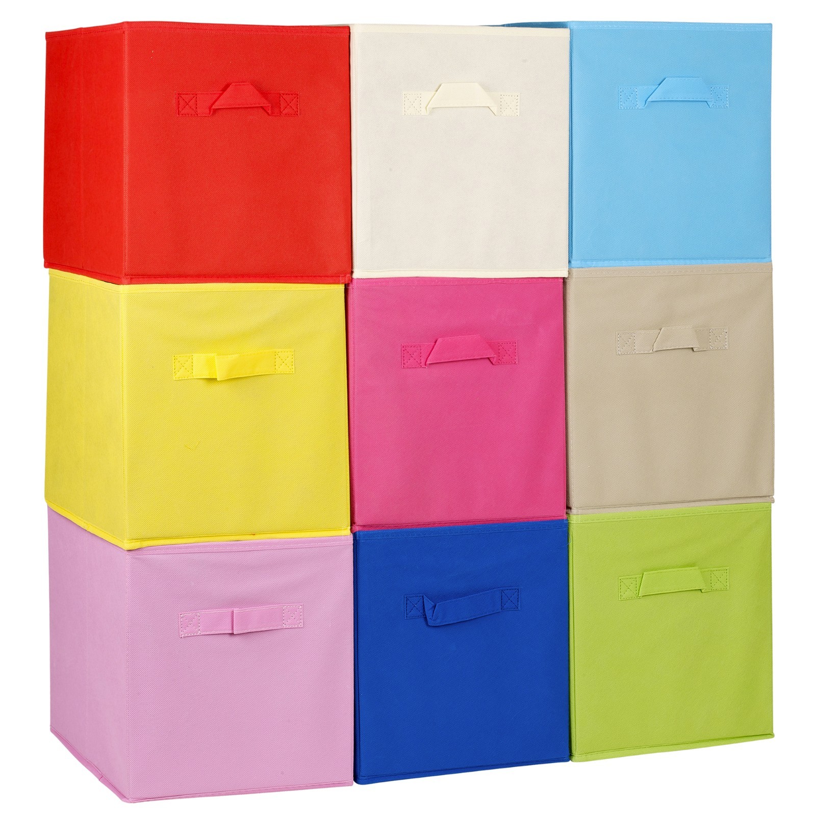 Collapsible Cube Storage Boxes Kids Toys Carry Handles Basket Bits Bobs