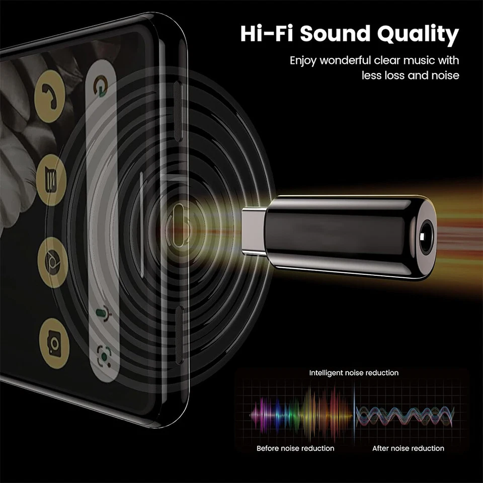 Paquete de 2 puertos adaptadores USB-C tipo C a conector de audio auxiliar de 3,5 mm auriculares coche Foto 3 de 4