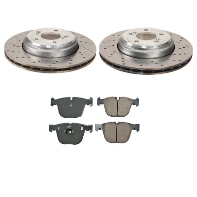 SHW Performance OEM Rear Brake Rotors & Akebono Pads Kit for BMW E82 E90 E92 E93