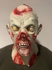 Máscara Zombie Día de Muertos Halloween Látex Accesorio Caminar Horror Terror Miedo Sangriento