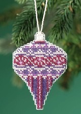 MILL HILL HOLIDAY ORNAMENTS Beaded Cross Stitch Kit AMETHYST PEARL