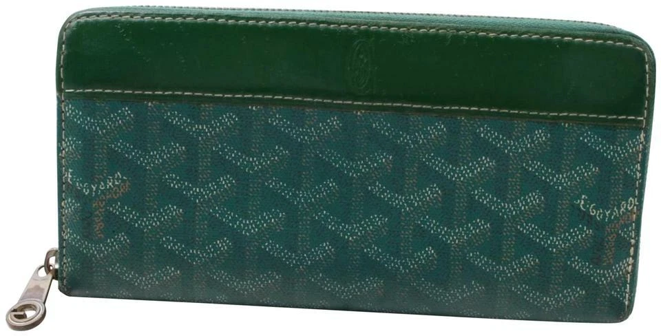 Goyard Green Chevron Matignon GM Zippy Wallet Zip Around Continental 860717