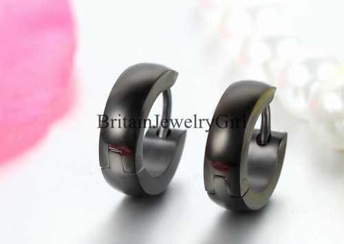 2pcs 4MM Men Women Stainless Steel Hoop Loop Huggie Ear Stud Earrings Punk - Picture 7 of 15